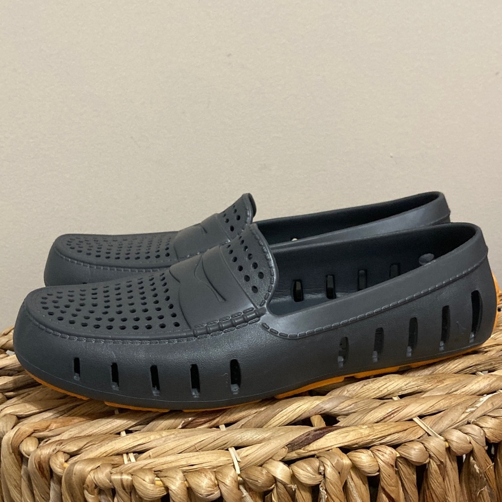 Floaters Gray/Orange Perforated Loafers! Country Club Driver Water Boat Shoes💥 - Picture 7 of 12